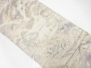 アンティーク　引き箔山並に寺院模様織り出し袋帯(着用可)